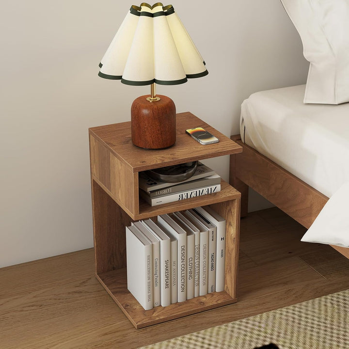COSTWAY Beistelltisch Holz, 3 Ebenen Sofatisch, Nachttisch, modern, für Wohnzimmer und Schlafzimmer,