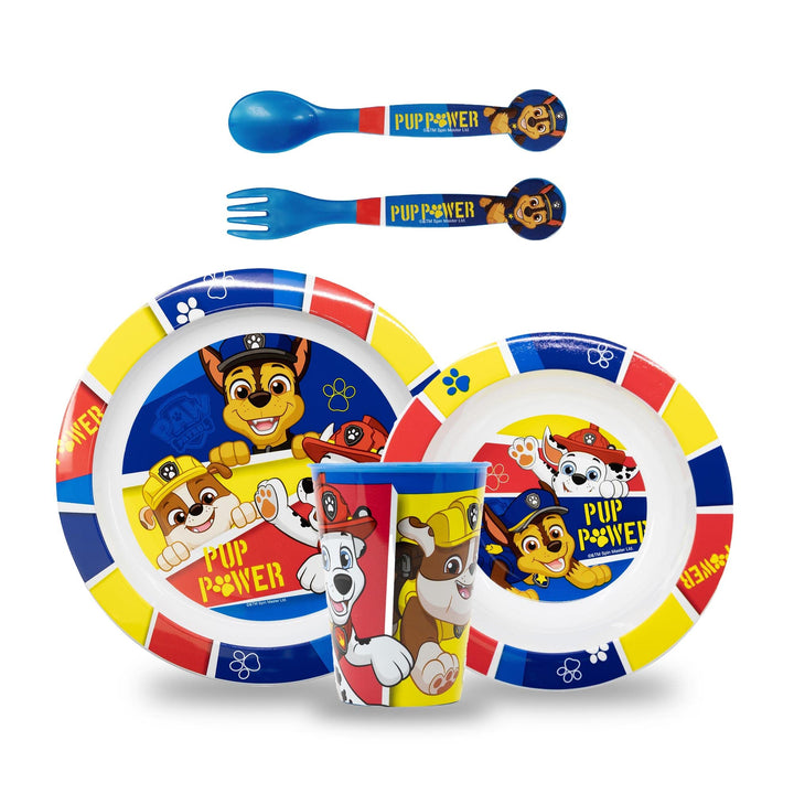 Sorrisini Kindergeschirr set Paw Patrol, Wiederverwendbares geschirr Set, Kinder Essgeschirr, Microw
