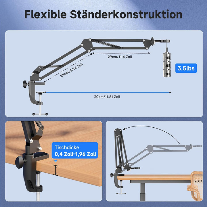 Leipan Digitales Mikroskop mit Flex Arm, 5" HD Display Bildschirm 5 Zoll, 5 Zoll