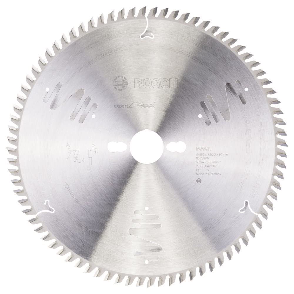 Bosch Professional Kreissägeblatt Expert für Wood, 250 x 30 x 3,2 mm, 80, 2329817, 250 x 30 x 3,2 mm