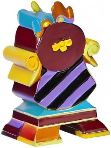 Enesco Disney by Romero Britto Die Schöne und das Biest Cogsworth Miniatur-Figur, 7,4 cm, Mehrfarbig