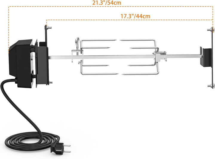 onlyfire Edelstahl Grillspiess Set und Edelstahl Räucherkammer Mittelkochsystem für Weber 47cm Kugel