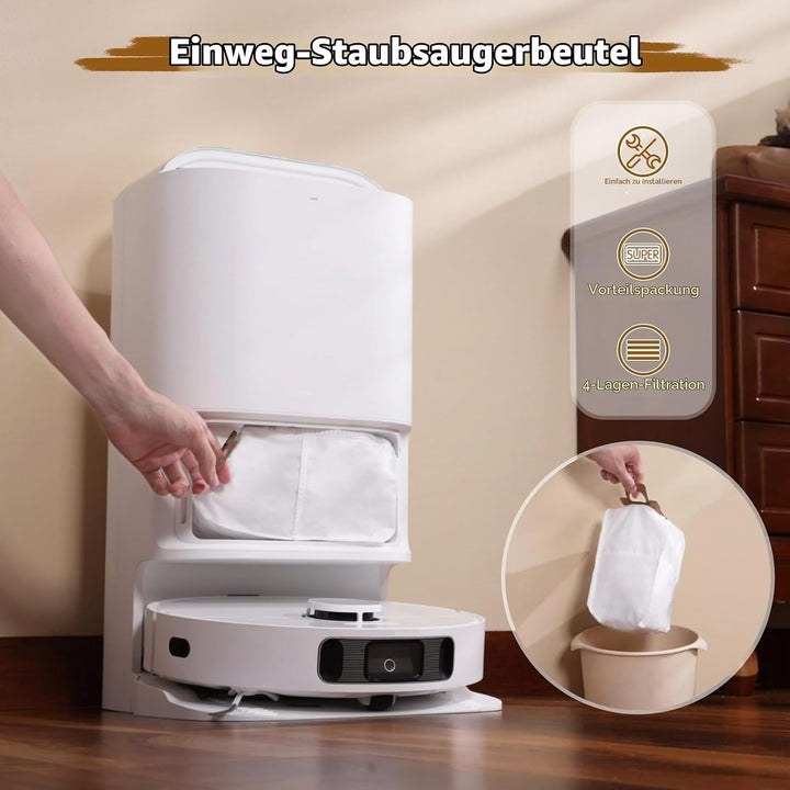 12 Stück Staubsaugerbeutel für Xiaomi X10+/X20+/Pro/Max/5/5 Pro für Dreame L20/L10s/L10/L10s Pro/L50