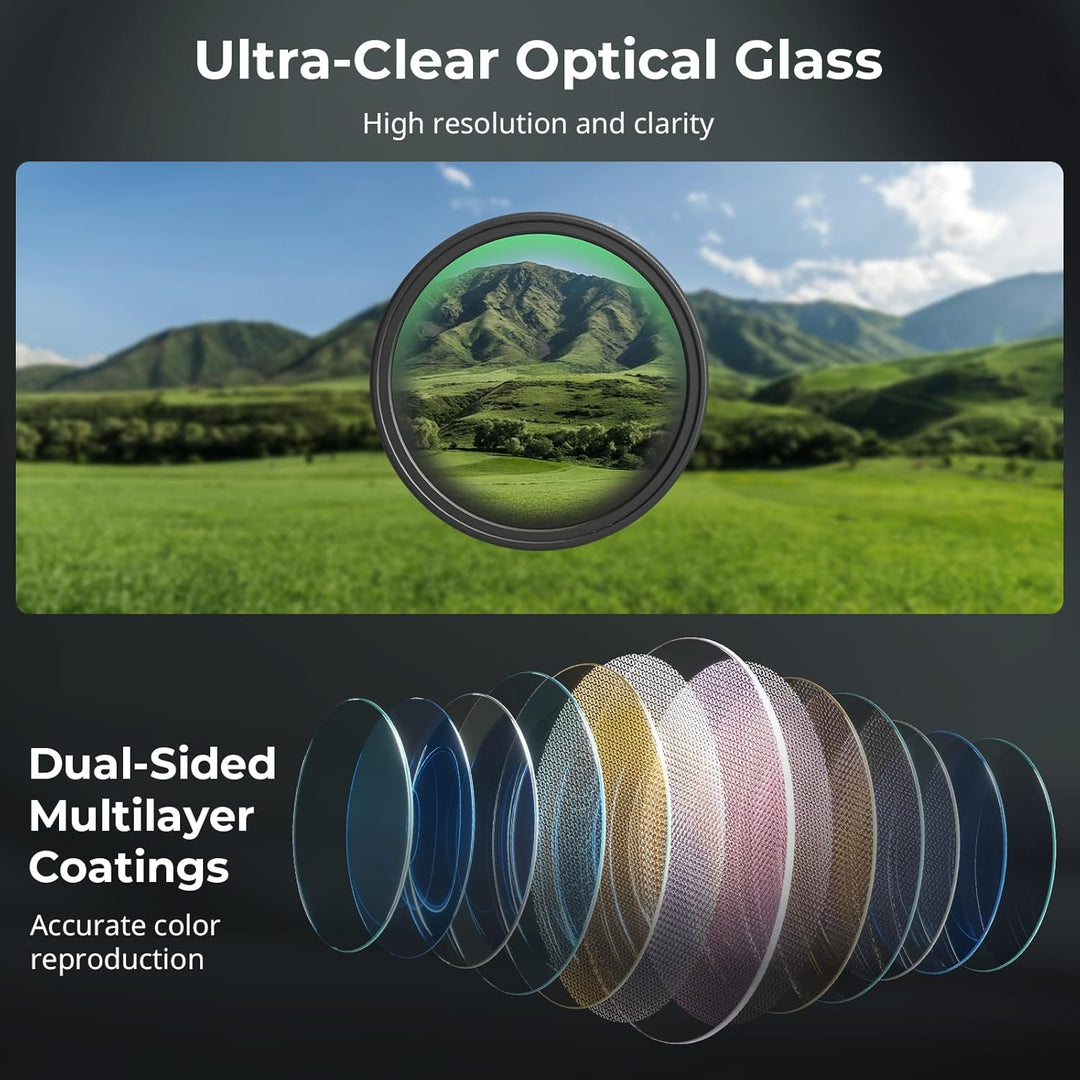 SMALLRIG magnetischer 67-mm-VND-Filter ND64-ND400 (6-9 Blendenstufen), Einstellbarer ND-Filter für i