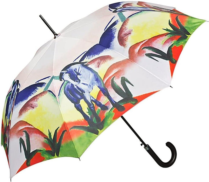 VON LILIENFELD Regenschirm Franz Marc: Blaues Pferd Auf-Automatik Damen Kunst Stabil Stockschirm