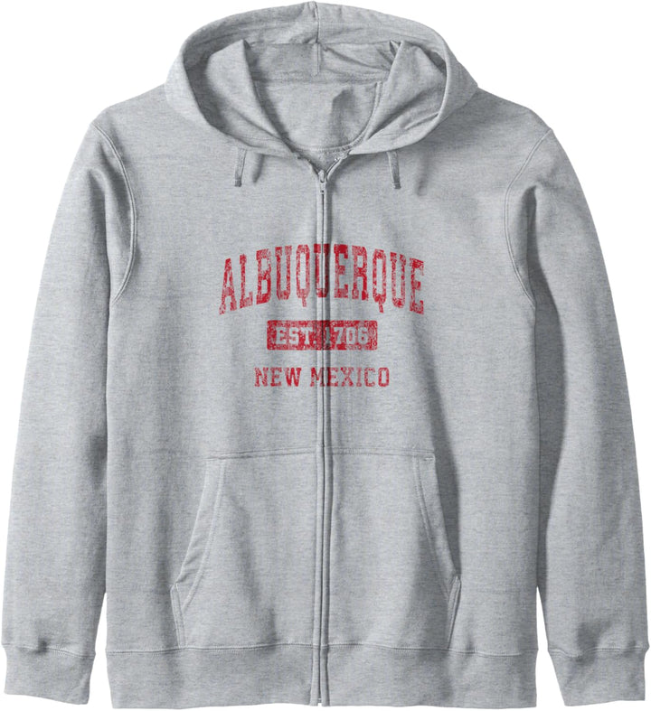 Albuquerque New Mexico NM Vintage Sports Design Rot Kapuzenjacke