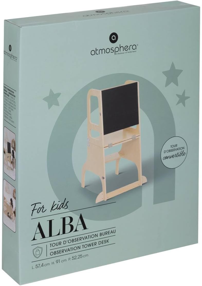 Atmosphera Alba 3-in-1 Beobachtungsturm für Kinder, Holz, 91 cm