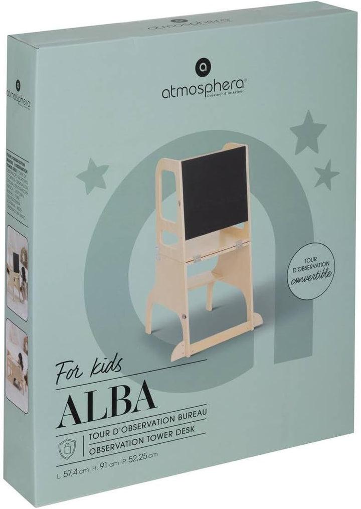 Atmosphera Alba 3-in-1 Beobachtungsturm für Kinder, Holz, 91 cm