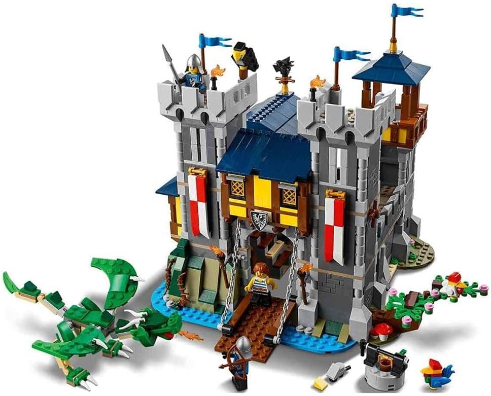 LEGO Creator Mittelalterliche Burg Konstruktionsspielzeug, mit Drachen Figur, ab 9 Jahren, 1426 Stüc