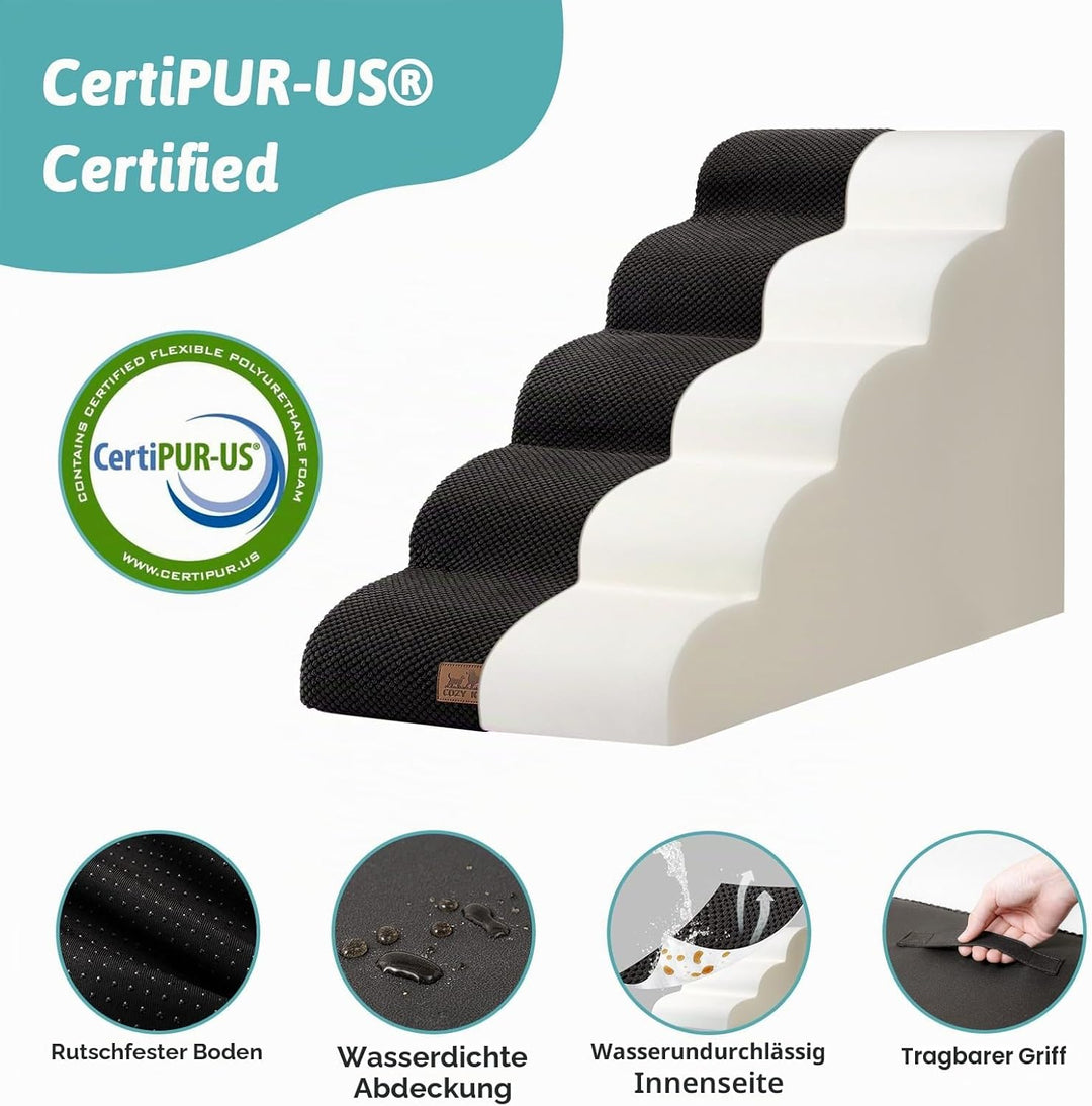 Hundetreppe für Kleine Hunde, Haustiertreppe für Couch aus Hochdichtem Schwamm, Hunde Treppe Hundera