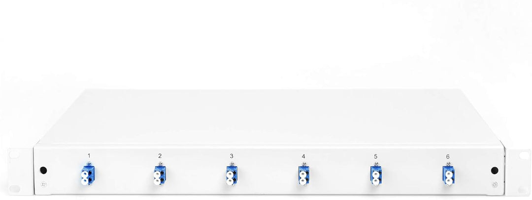 DIGITUS LWL Spleissbox 6 Kupplungen - LC - OS2 - 1HE - 19-Zoll - Multi-Mode Simplex - Mit Spleiss-Ka