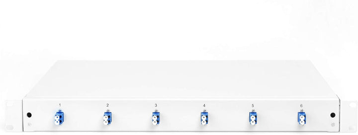 DIGITUS LWL Spleissbox 6 Kupplungen - LC - OS2 - 1HE - 19-Zoll - Multi-Mode Simplex - Mit Spleiss-Ka