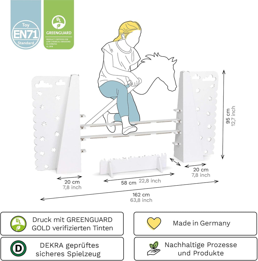 Hobby Horse Hindernis für Kinder für Steckenpferde Stockpferde 162 x 20 x 95 cm Ideal für Kindergebu