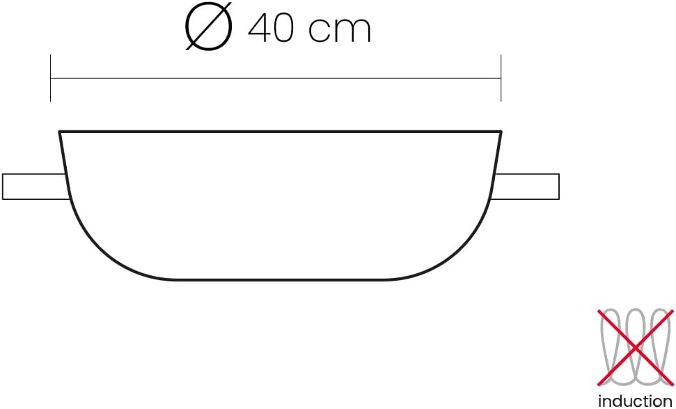 IBILI - Bratpfanne mit 2 Henkeln I-Chef, 40 cm, Aluminium, Anti-Haft 40 cms, 40 cms
