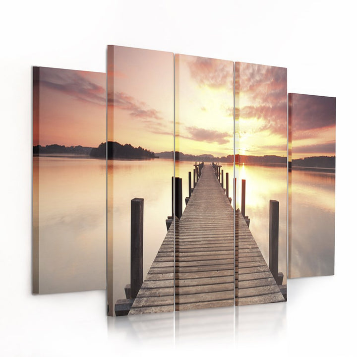 Feeby Frames, Leinwandbild Bilder Wand Bild - 5 Teile - Wandbilder Kunstdruck 150x100 cm, Typ B B ty