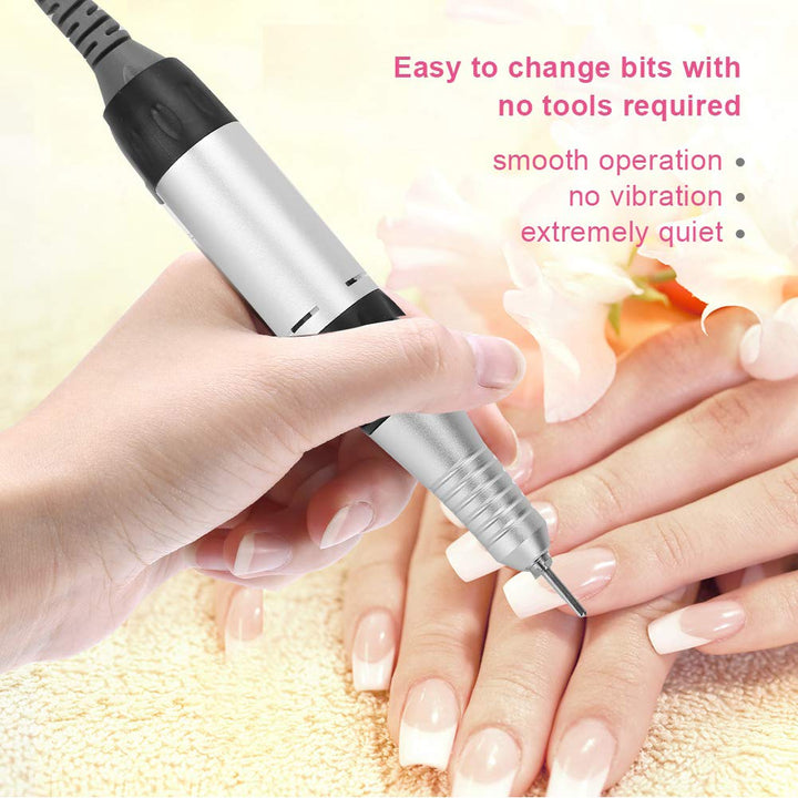 Professionelle Nagel Drehmaschine 30000 RPM Elektrische Nagelfeile mit Griff für Maniküre und Pedikü
