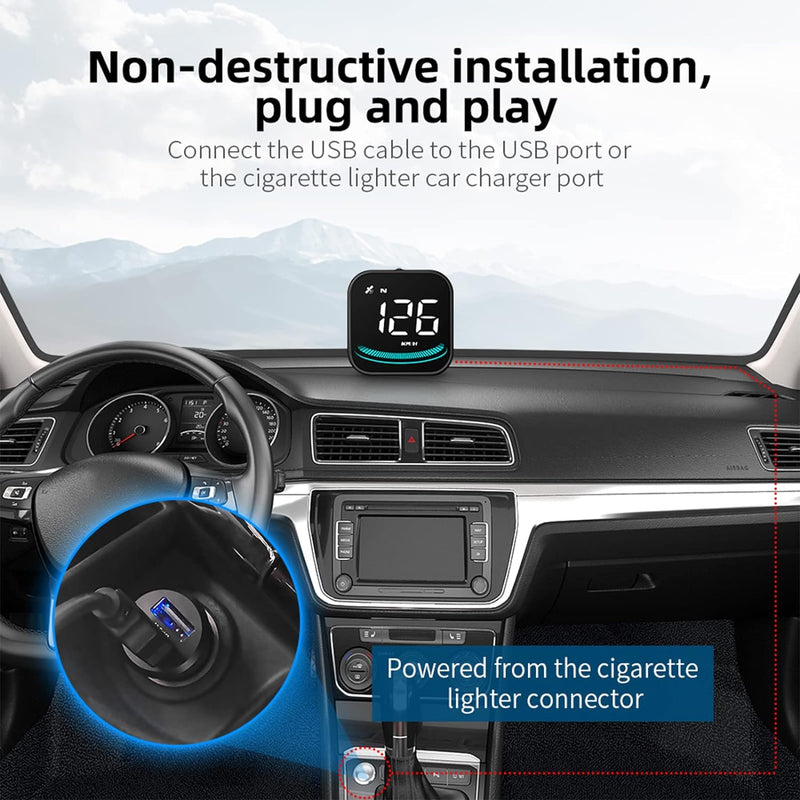 Geloo Auto HUD Head Up Display, Universell KMH & MPH Digital GPS Geschwindigkeitsmesser Smart Tachom