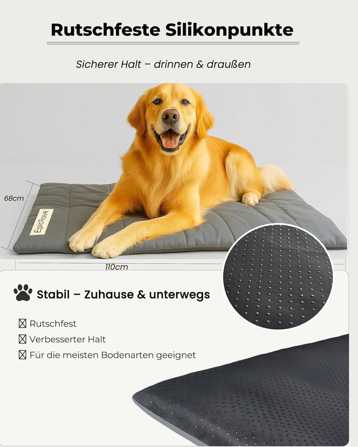 Hundedecke für unterwegs wasserdicht – rutschfeste Hundematte 110×68cm, waschbar Hundebett – Outdoor