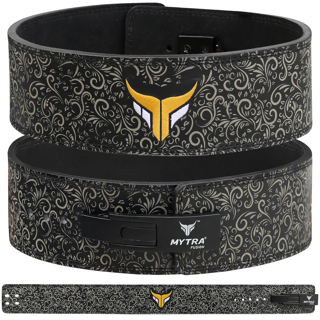 Mytra Fusion gewichthebergürtel weisse Schnalle Lifting Belt for Fitnessstudio, Fitness, Training, g