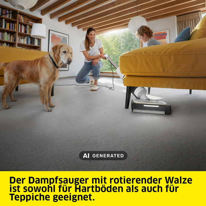 Kärcher Dampfsauger SCV 4 Steam Vac, 3-in-1 Lösung (Dampfreinigung, Saugen &amp; Kombi), eliminiert 99,9