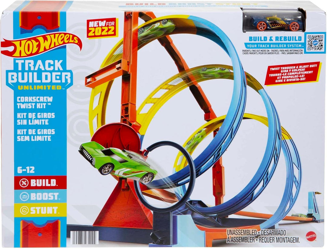 Hot Wheels HDX79 - Track Builder Unlimited Looping-Twister Set, innovativer Looping-Spielspass, 2 Sp