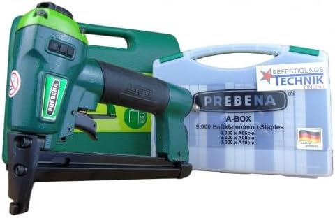 Prebena Klammernagler Klammergerät 1XR-A16 4-16mm + A-Box für A Klammern Typ 80 KL-01
