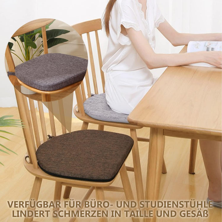 Kimgull 2er Set Stuhlkissen mit Bändern Bequeme Waschbare Rutschfestes Sitzkissen Ideal für zu Hause