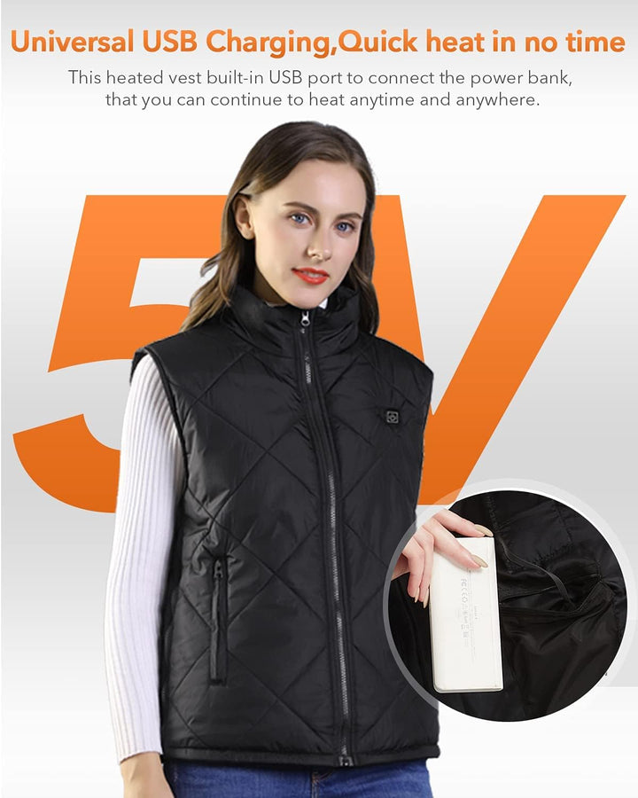FERNIDA Beheizte Weste für Herren Damen,Winter Warm Draussen USB Aufladung Elektrische Heizweste mit