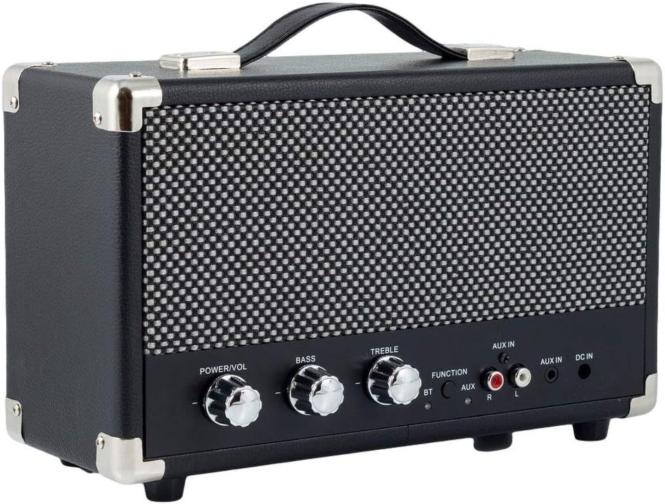 GPO Westwood Retro 25 Watt Lautsprecher mit Subwoofer, Cinch-Eingang, Bluetooth mit Retro-Gitter und