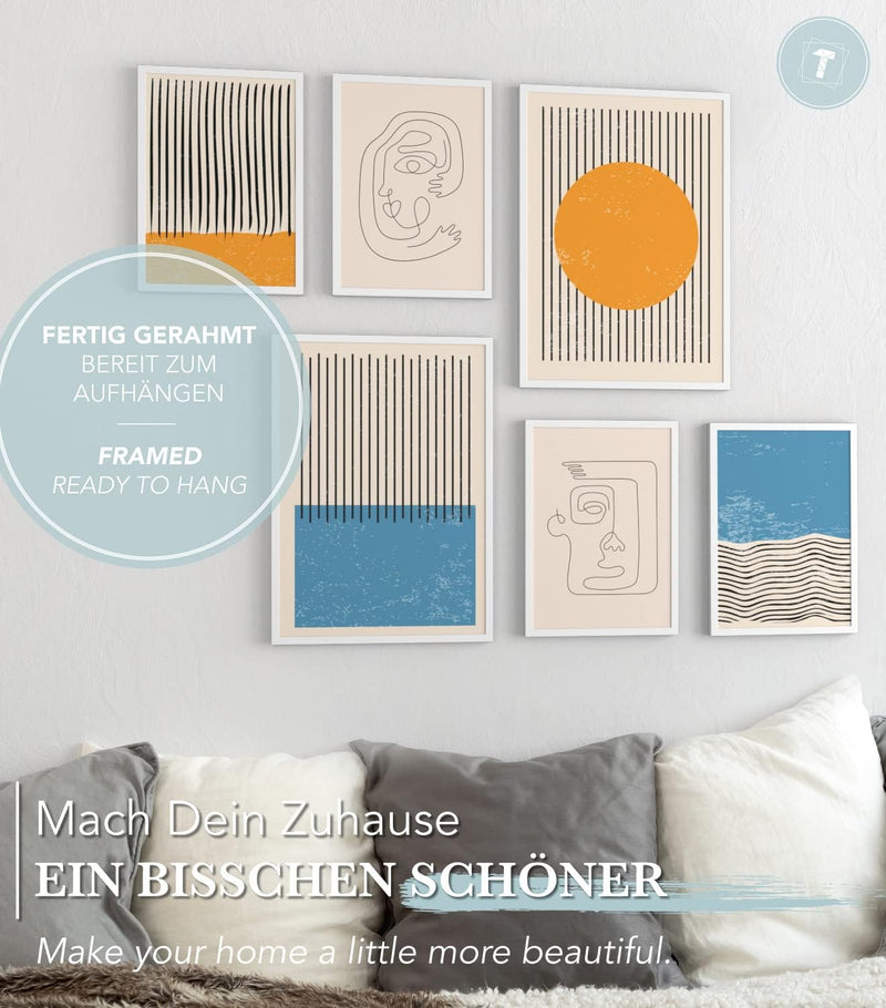 Papierschmiede® Mood Poster Set Hot and Cold, Fertiges Bilder Set mit Rahmen (Holz, weiss), Wohnzimm