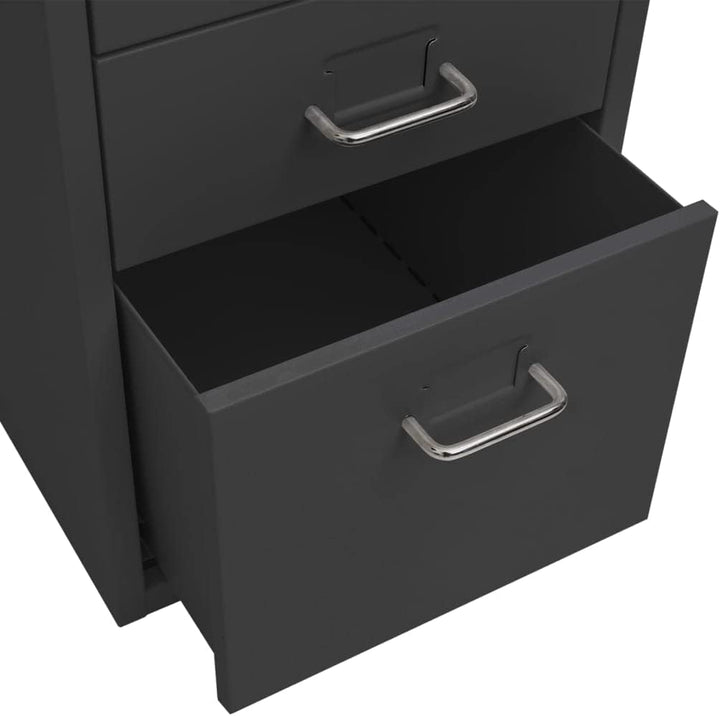 Myheimly Aktenschrank 5 Schubladenmit Rollen Anthrazit 28x41x69cm Aktenschrank mit Rollen Rollcontai