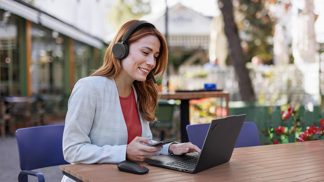Lenovo 6550 - Headset - On-Ear - Bluetooth - kabellos - aktive Rauschunterdrückung - Schwarz - Zerti
