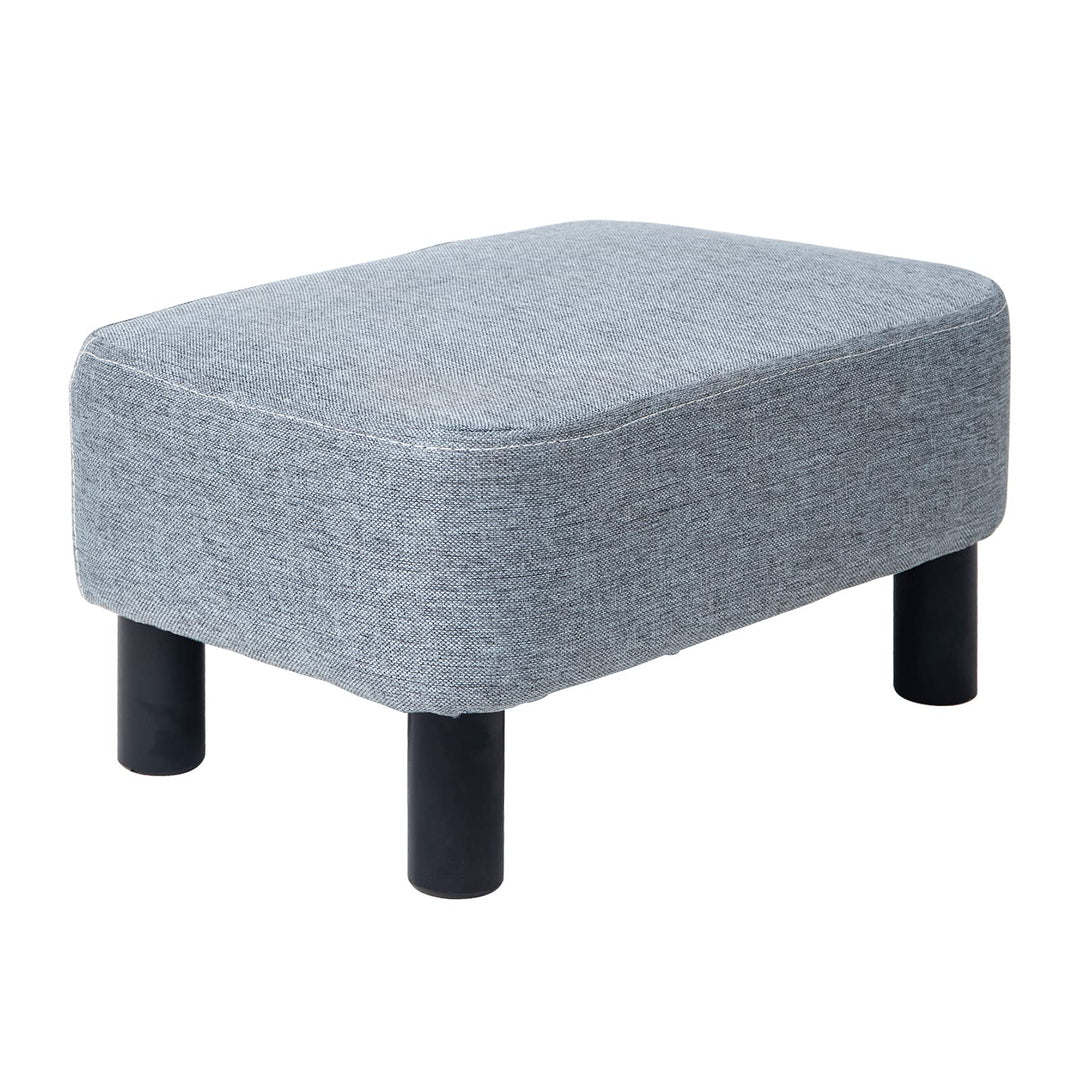 IBUYKE Kleiner Fusshocker, Hocker aus Leinenstoff, rechteckiger Ottoman mit gepolstertem Sitz, Kiefe