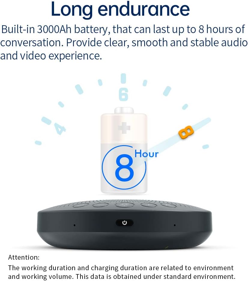 BluePod Konferenzlautsprecher mit 6 Mikrofonen, tragbare Freisprecheinrichtung Bluetooth/USB, VoiceL