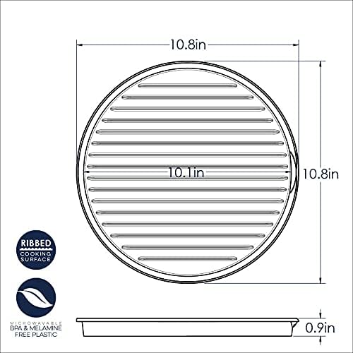 Nordic Ware Microwave 2-Sided Round Bacon and Meat Grill, 10-Inch Spatter Cover and 2-Cavity Egg Poa