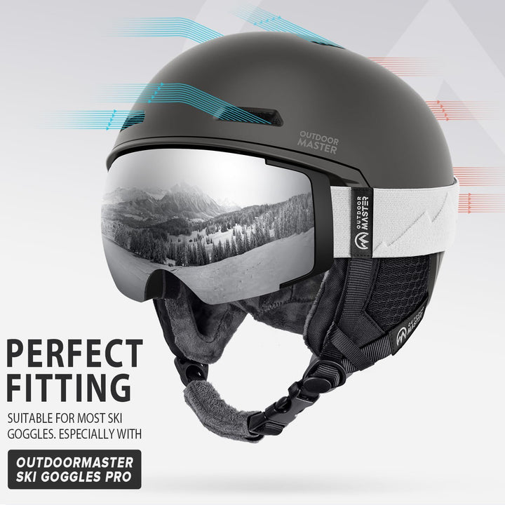 OutdoorMaster MIPS Skihelm, Snowboardhelm für Männer und Frauen, Snowboardhelm mit Ventilationssyste