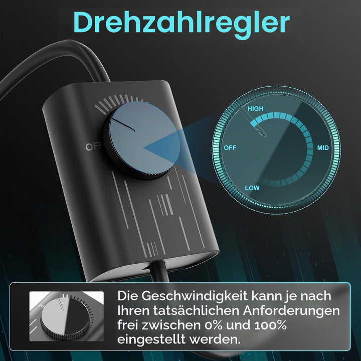 HG Power 400mm Abluftventilator mit Drehzahlregler Industrie Wandventilator 1864m³/h Wandlüfter Rege
