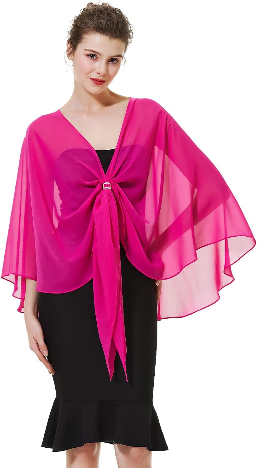 BEAUTELICATE Damen Chiffon Schal Stola Elegante Bolero Leichter Sommerjacke Braut Schal für Brautkle