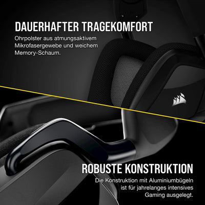 Corsair Void Elite RGB USB Gaming Headset (7.1 Surround Sound, iCUE RGB-Beleuchtung, Mikrofaser und