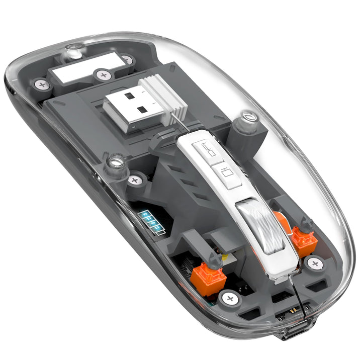 MAGIC-REFINER HXSJ Kabellose Maus Bluetooth, 2,4GHz+Bluetooth 5.0 Funkmaus Wiederaufladbare Leise Ul