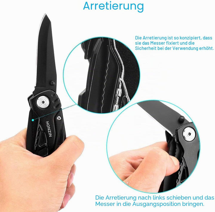Multi Tool Messerzange Set, 13 in 1 faltbare Zange Edelstahl Multitool mit Nylon-Beutel Ideales Tasc