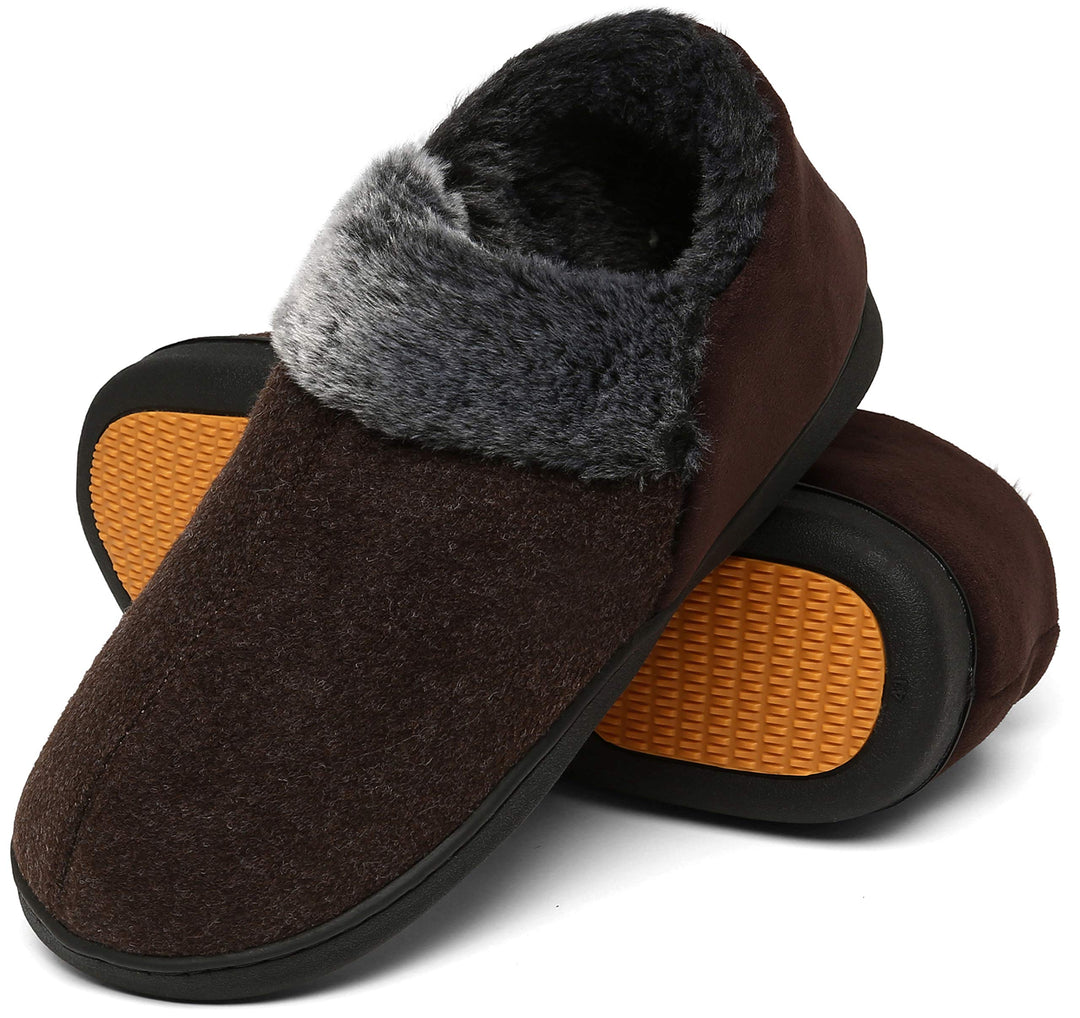 Mishansha Herren Winter Warme Hausschuhe Memory Foam Plüsch Pantoffeln,Gr.39-48 Kaffee 39 EU, Kaffee