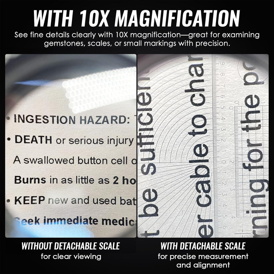 Pocket Handheld klein Grösse 10x mit 25mm 2,5cm (0,99 Zoll) mit LED-Licht, fokussierte Augenlupe Sch