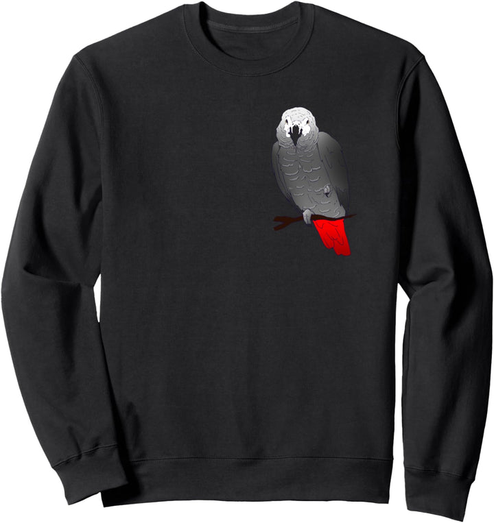 African Grey Papagei Sitzend auf einem Ast Sweatshirt