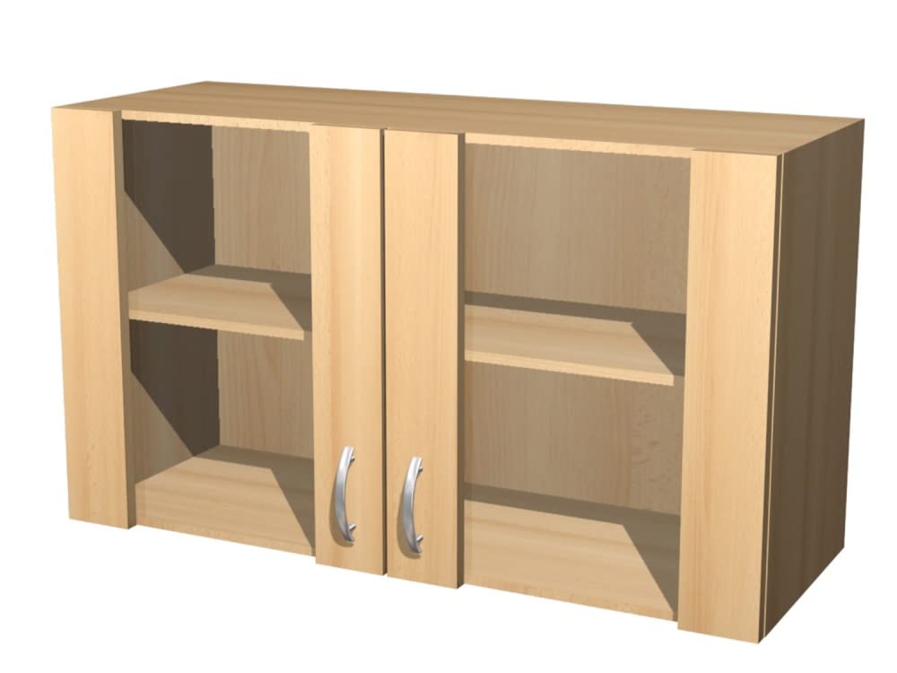 Smart Möbel Küchen Hängeschrank mit Glas - 100 cm breit - Buche – Namu