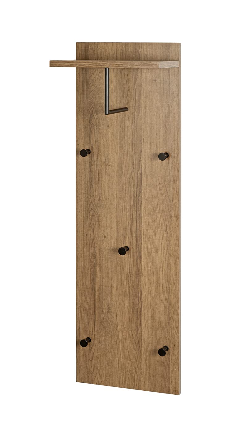 HAKU Möbel Wandgarderobe, eiche, schwarz, 30 x 20 x H 100