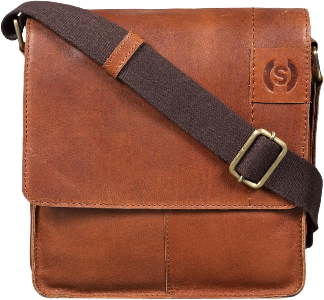 STILORD 'Mircos' Tablet Umhängetasche Leder 9.7 Zoll iPad Tasche für Herren Männer mittel-grosse Sch