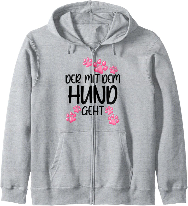 Der Mit dem Hund Geht Grafik Hundebesitzer Geschenkidee Hund Kapuzenjacke