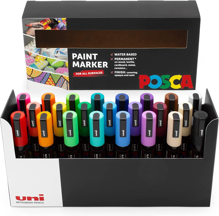 Posca - Paint Marker Art Pens - 1.8-2.5mm - Deskset Gift Set (PC-5M Desk Set of 23) PC-5M Schreibtis