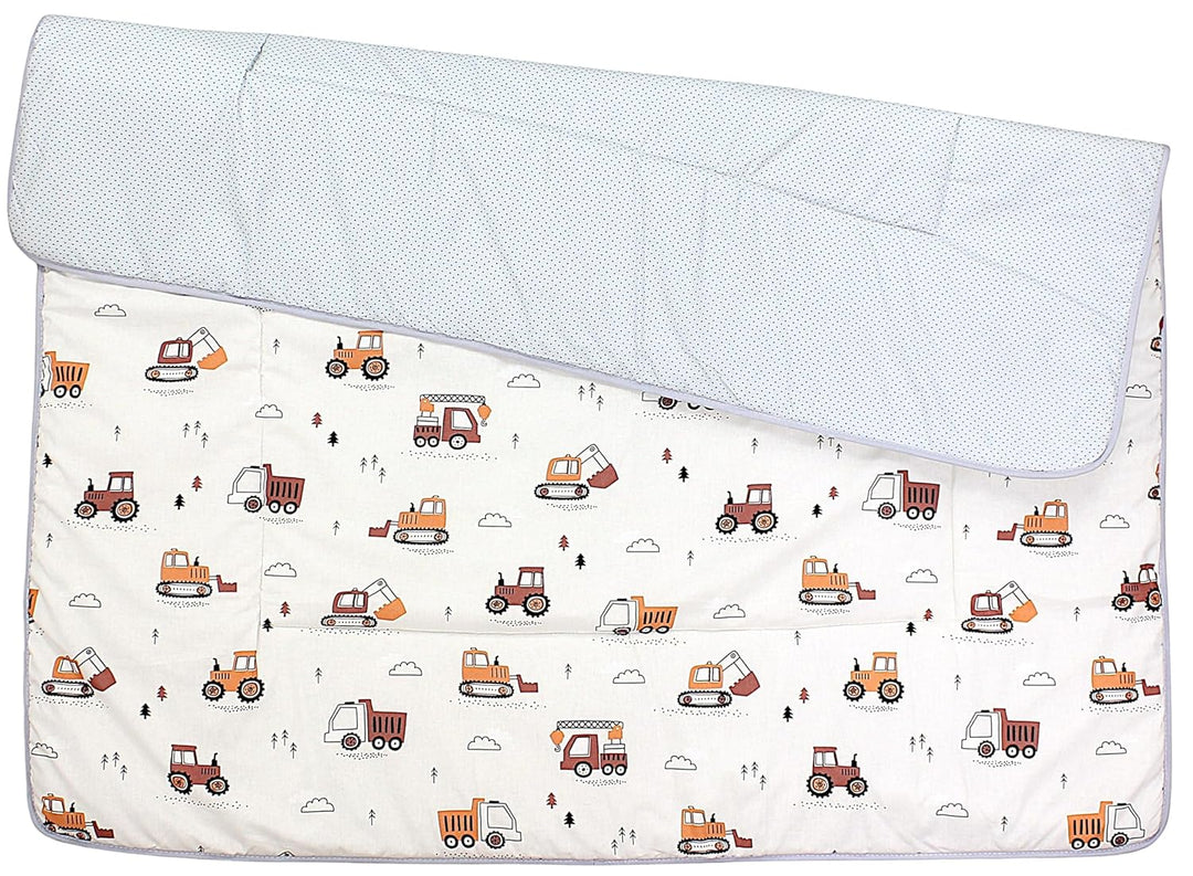 Krabbeldecke für Baby 120x120 cm - Gepolsterte Spieldecke Baby Baumwolle, XXL, OEKO-TEX, Weich & Hau